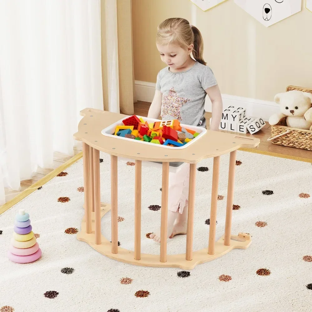 

Kids Climbing Arch Sensory Table Montessori Wooden Climber Toy for Children