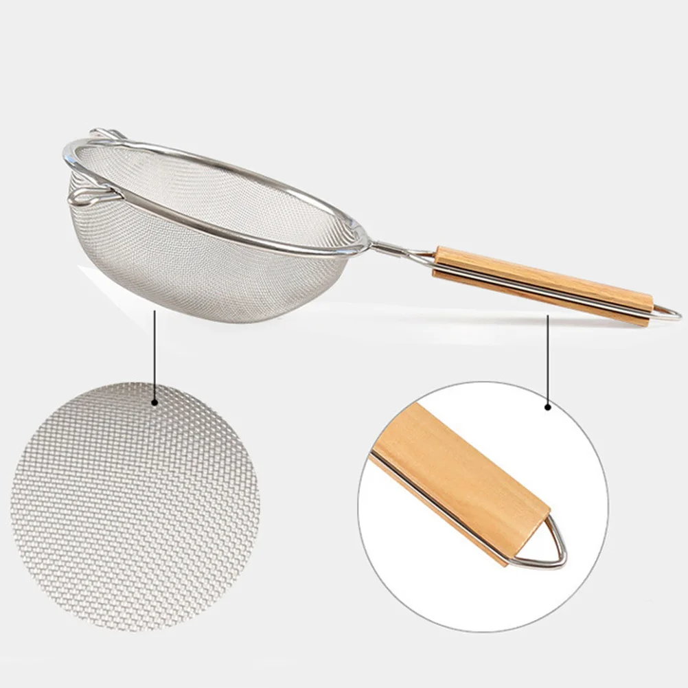

Stainless Steel Skimmer Ladle 16Cm Wooden Handle For Noodles Spaetzle Kitchen Strainer Mesh Sieve Dishwasher Safe