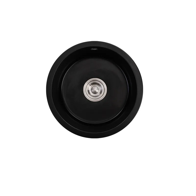 

Black, quartz stone, round, small single-slot vegetable basin, balcony, water bar counter.