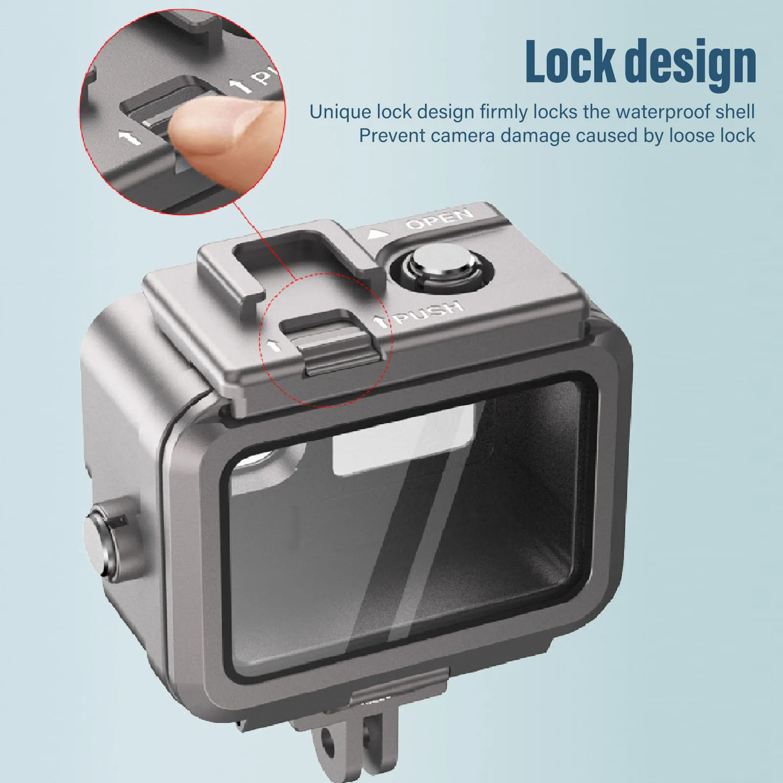 Aluminium Alloy Frame Case 40m  Waterproof Action Camera Protective Housing Double Cold Shoe for Daily Camera