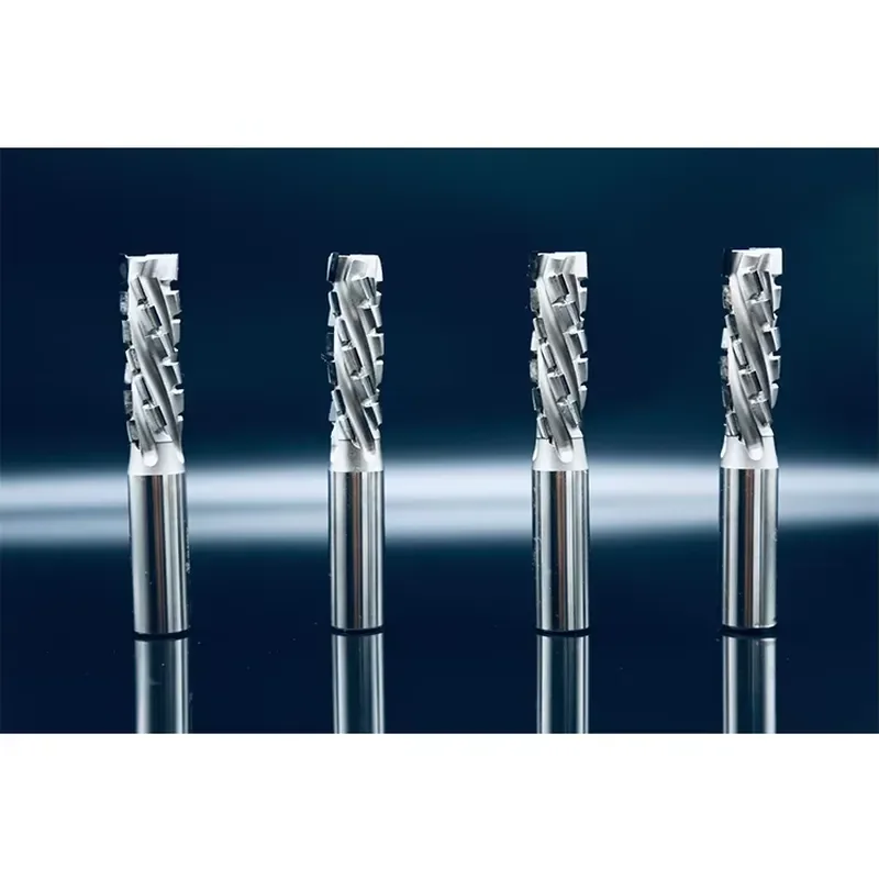 Factory Price PCD Side and Nesting CNC Milling Cutter PCD Diamond Spiral Router Bit Z=2+2 for Chipboard and Fibre Cement