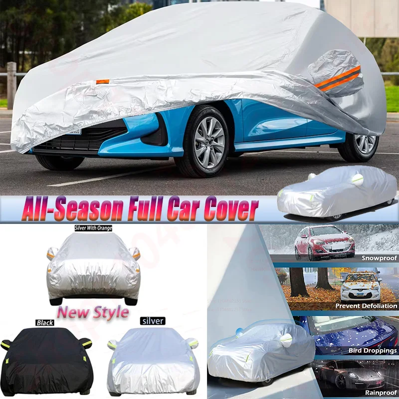

Silver Car Cover Sun Rain Snow Scratch Prevent Durable Auto Cover Windproof For Toyota Yaris Vitz Platz Belta Vios 1999-2025