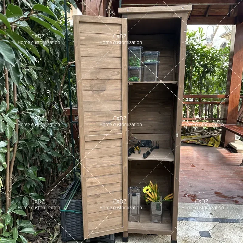 Tool Cabinet Glove Storage Locker Small Size Outdoor Weatherproof Rain and Sun Protection Heightened Design for Garage
