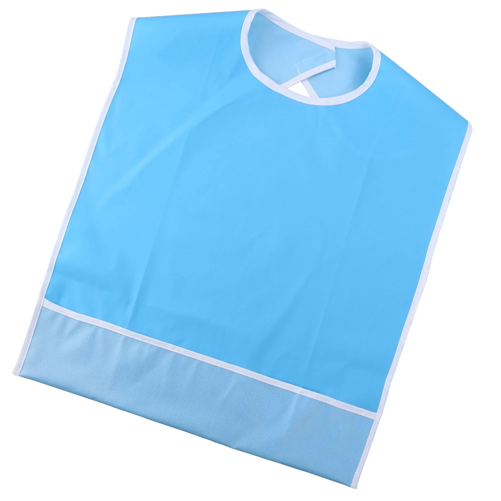 

Waterproof Adult Bib Mealtime Protector Pocket Snap Adjustable Buckles Easy Clean Anti Oil Stain Clothing Senior Saliva Washable