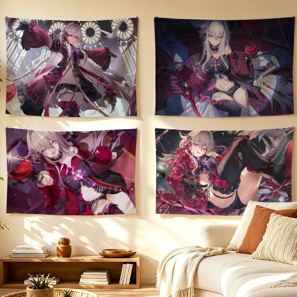 Thelema Nutriscu Honkai Impact 3rd flag Room Decoration Wall Tapestry Hanging Aesthetic Bedrooms Advertising Banner