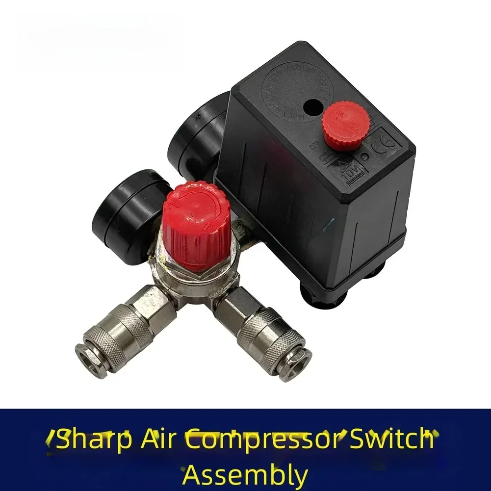 

Переключатель воздушного компрессора в сборе, 4-ходовой клапан с манометром и глушителем, четырехходовое переключение для электроинструментов воздушного компрессора