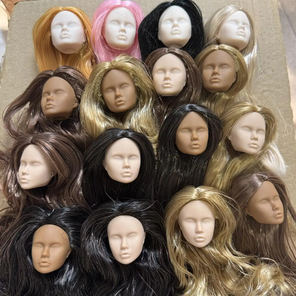 

Винтажные 1/6 пустые кукольные головы с волосами, модная кукольная голова, макияж, практика, детали игрушек «сделай сам», подарки на день рождения для девочек