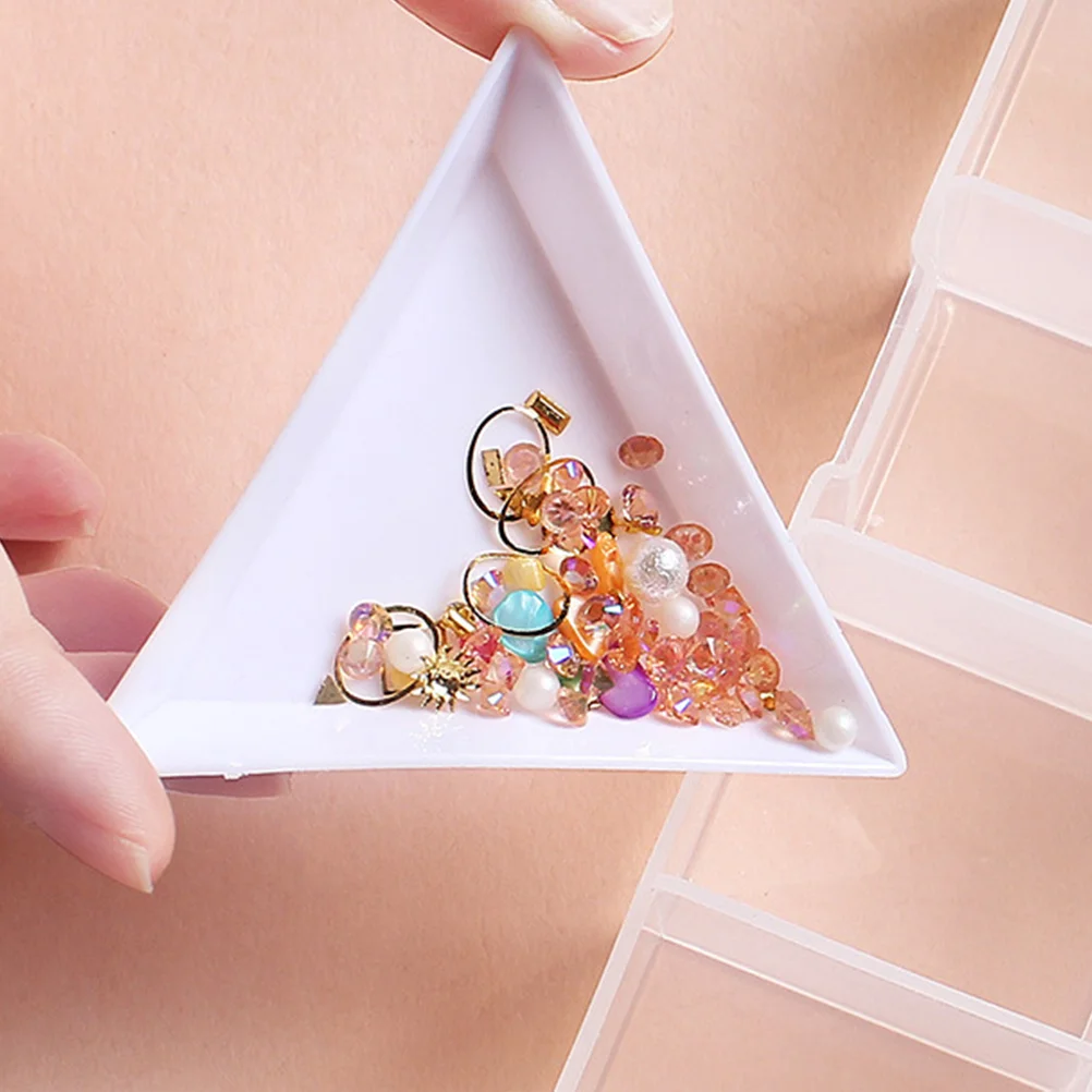 80 Pcs Nail Triangular Plate PP Material Storage Tray Trays Tools Manicure Small Size Deformation-resistant