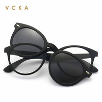 CKA 6 In 1 Spectacle Frame Men Women With 5 PCS Clip Polarized Sunglasses Magnetic Glasses Computer Custom Myopia Prescription