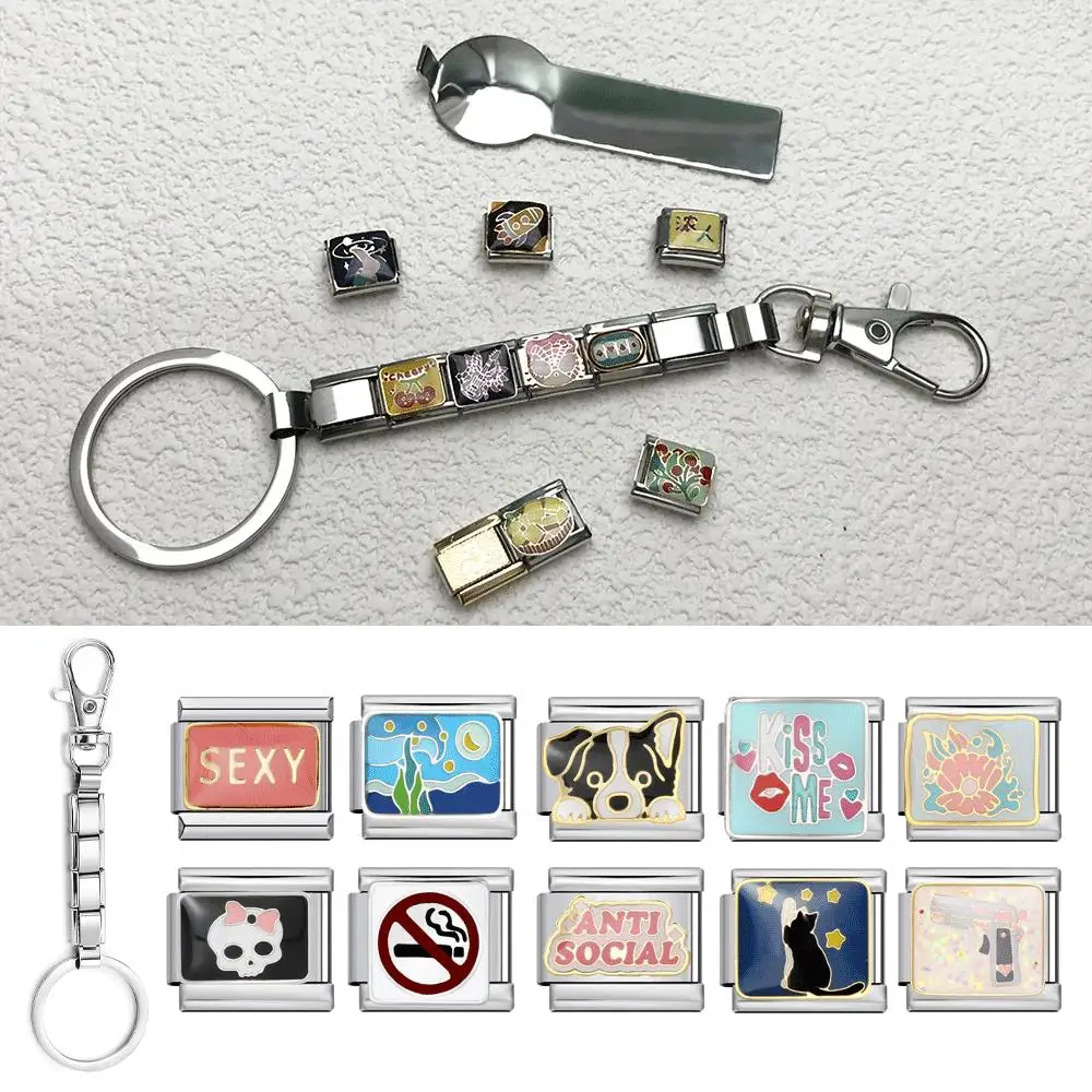 Personalized Diy Making Italian Link Charm Bead Key Chain Creative Decoration R…