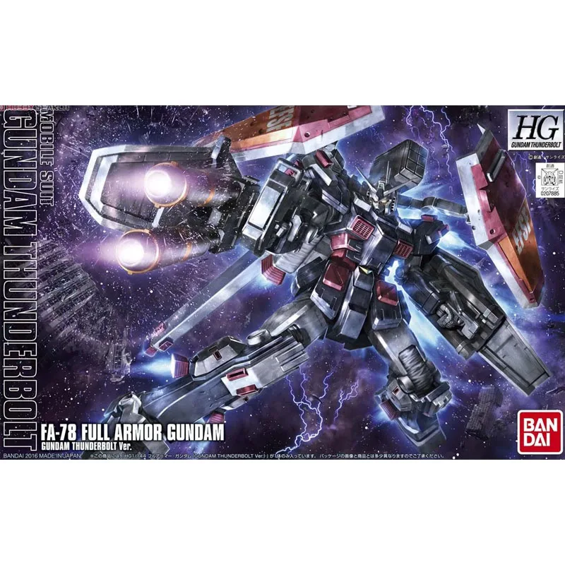 Bandai Assembly Model Kit HG FA-78 Full Armor Gundam Action Figure Gundam Thunderbolt Ver. December Sky Collection Gifts Toys