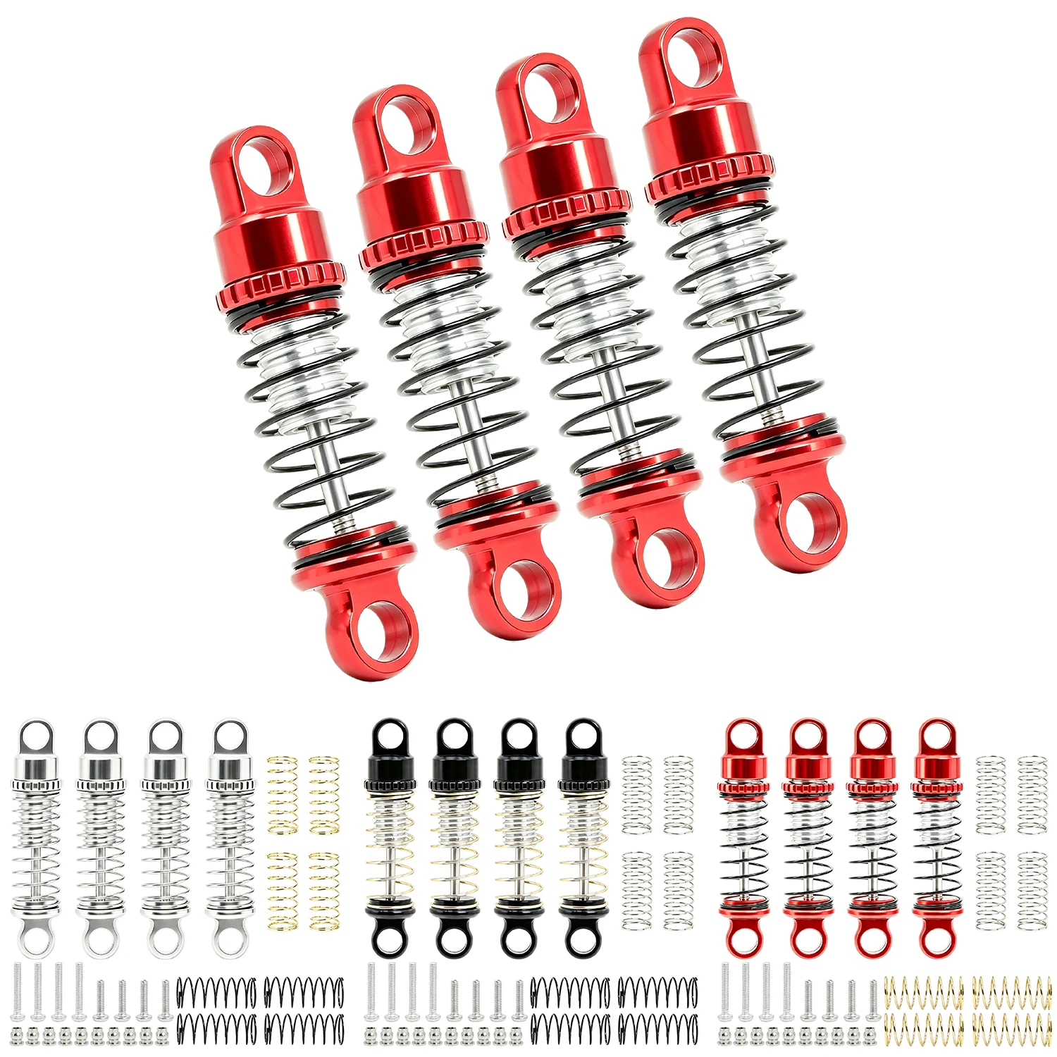 4 Stück 25mm Aluminium-Stoßdämpfer mit 8 zusätzlichen Federn für 1/30 RC Crawler Car Axial SCX30 Upgrade-Zubehör