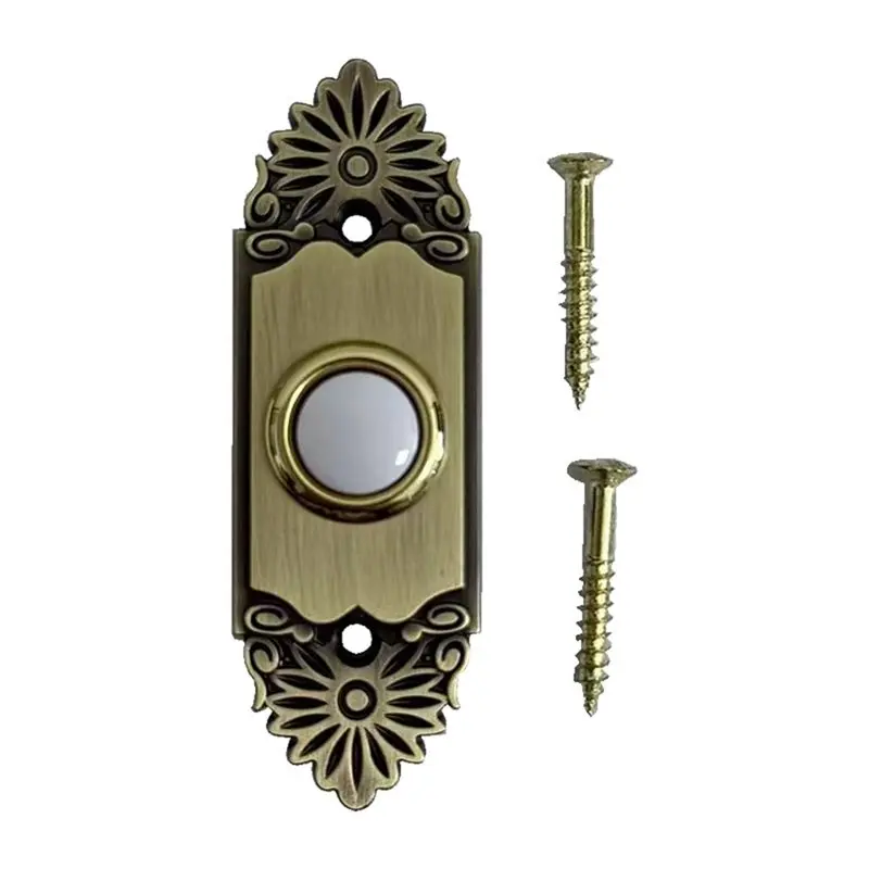 Premium-Metal Lighted Doorbell Push 1Pc Vintage Heavy Duty, Home Wall Mounted Buttons Wired Opener Universal Garage Front Door