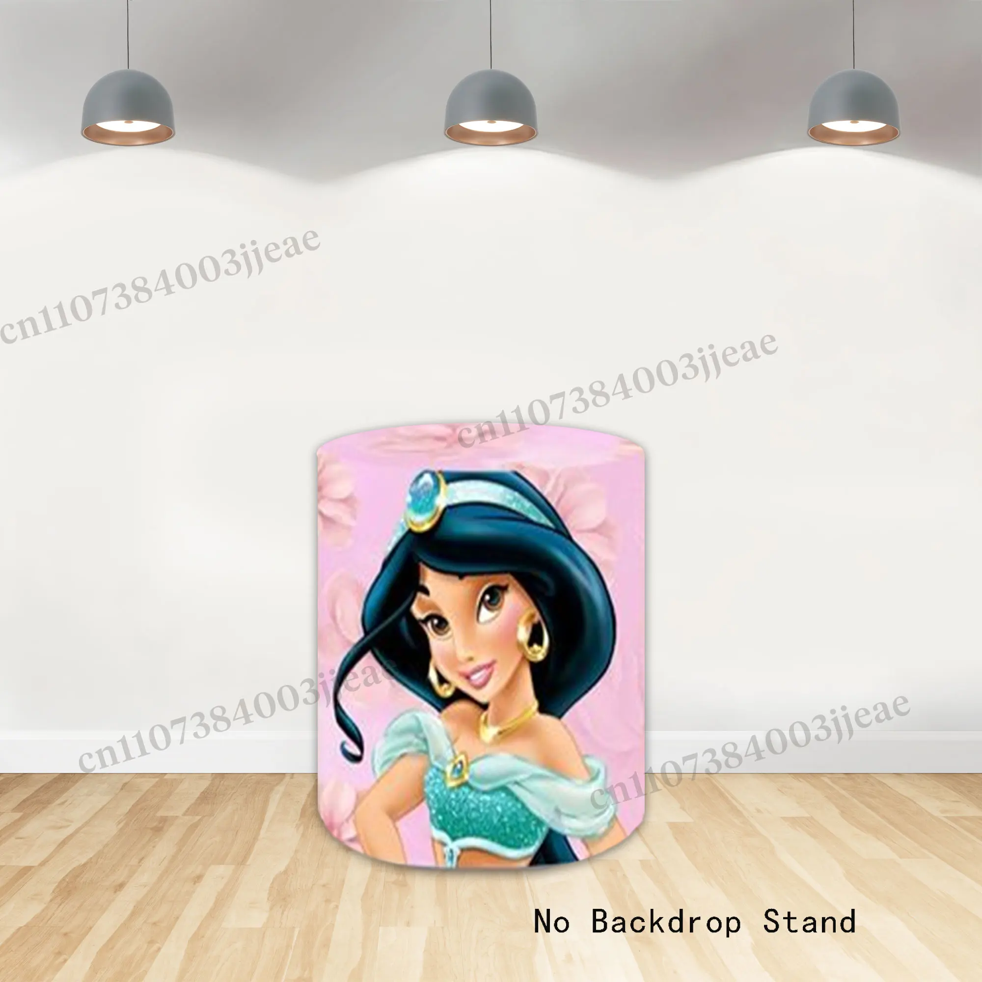 Round Aladdin Jasmine Backdrop Girls Children Birthday Party Circle Cylinder Background Princess Photo Covers Decorations Props view 4