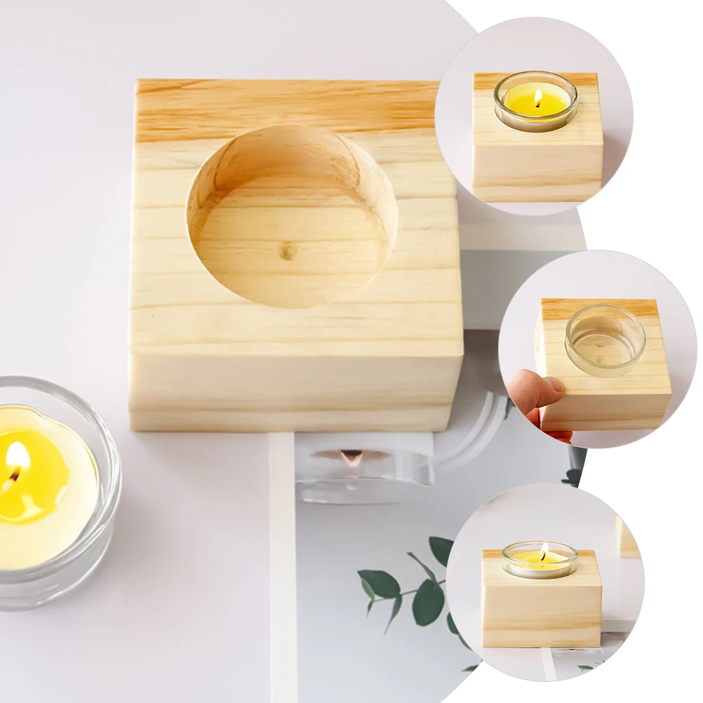 

2pcs C Holders Holders Modern Home Decoration Wooden Nordic Style Tealight St Decorative C Holder Stable Base