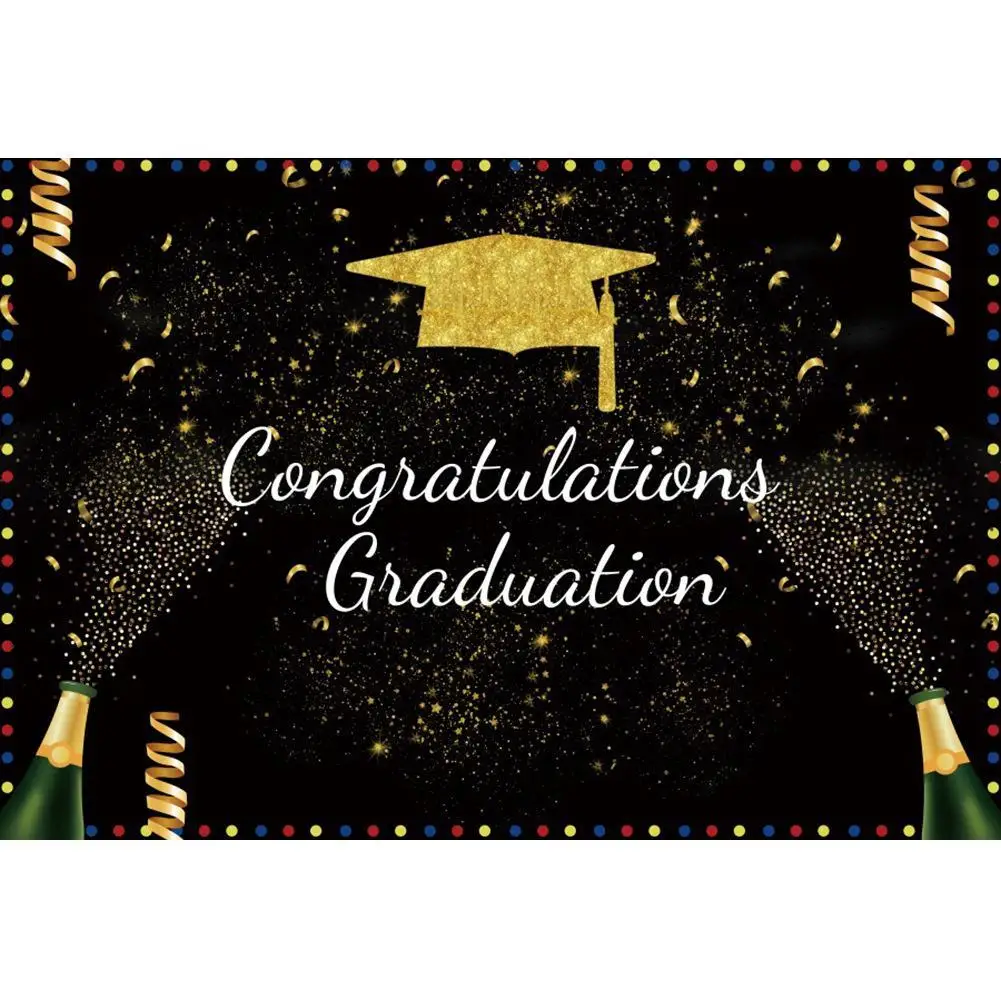 Comemorando feliz formatura festa, Desenhos animados Criatividade Backdrops, Foto fundo, Decorações para graduados, Adereços Fotografia