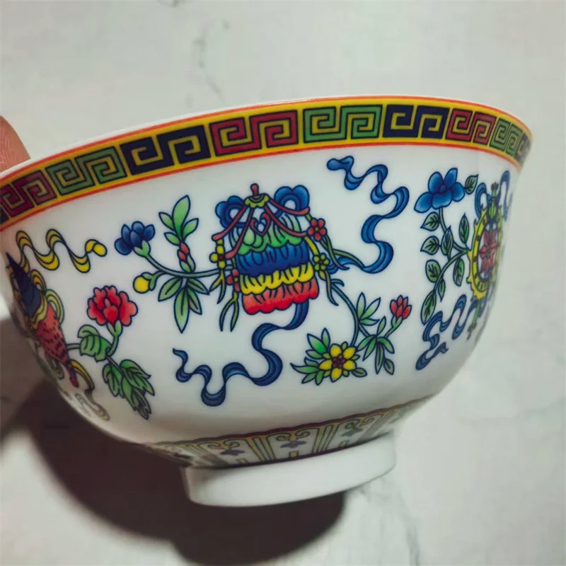 الخزف الصيني القديم الوردي ثمانية كنوز نمط السلطانية العتيقة نمط أطباق السيراميك لديكور المنزل