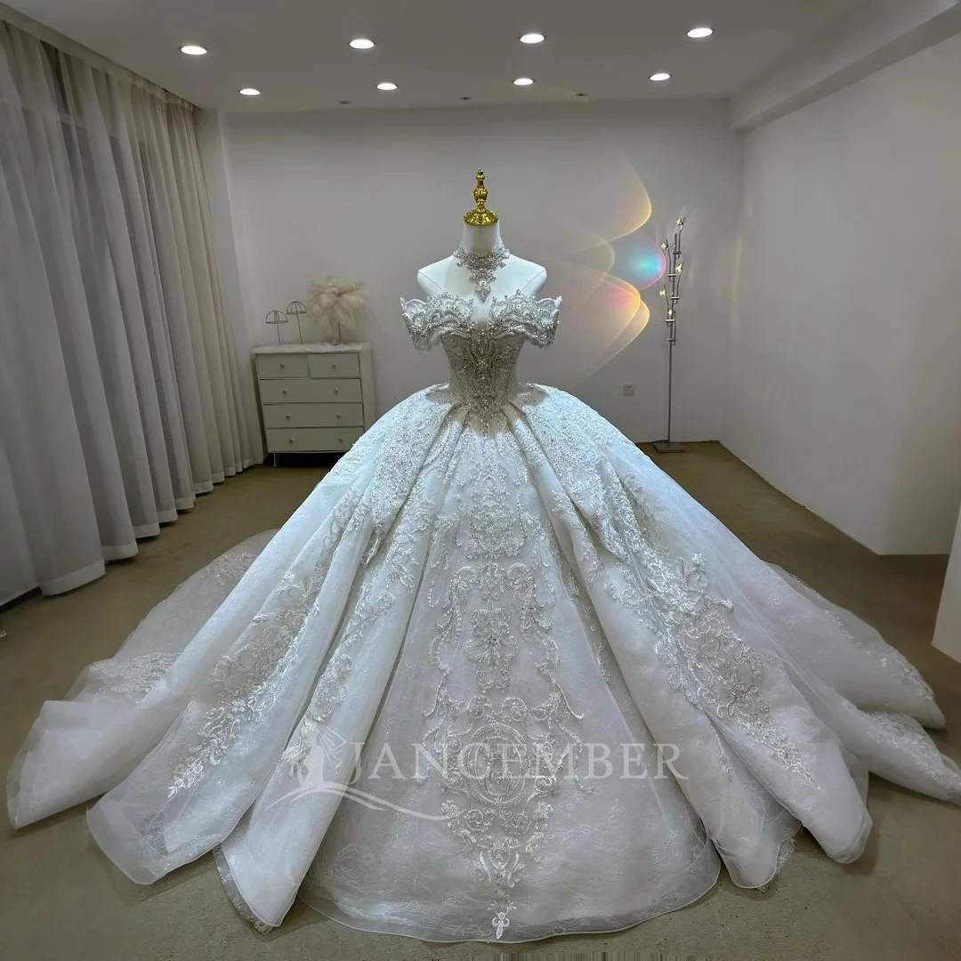 

Vintage Wedding Dresses Sequins Bridal Ball Gowns Sweetheart Short Sleeves Customized Princess Bride Dress Vestidos De Novia