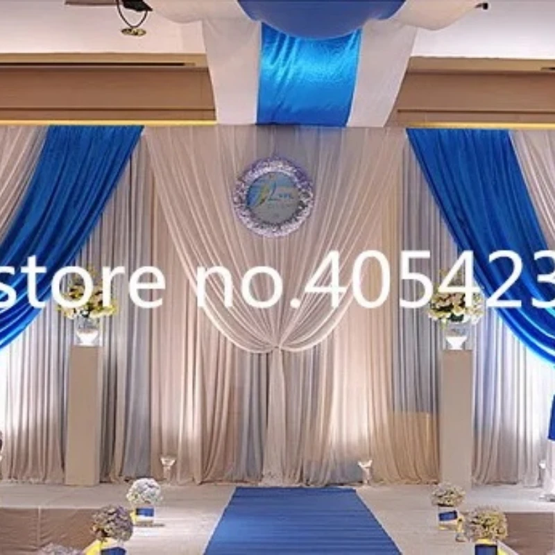 

3*6m wedding accessories background gauze cloth curtain 68D ice silk stage layout Backdrop curtain