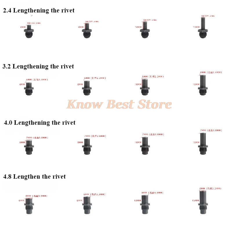 1PCS Pneumatic Rivet Gun Into the Nail Lengthening Guide Nozzle S Full Series of Universal Core Pulling Nail Gun Accessories
