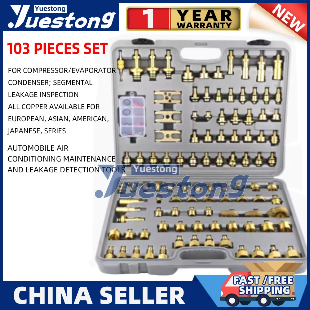 FOR 56-114 piece Car Air Conditioning leak detection tool repair truck van excavator engineering vehicle plugging leak test