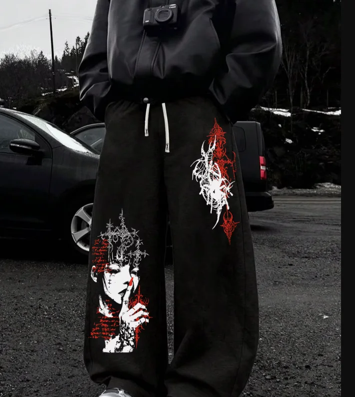 Unique Comic Character Printed Men's Sports Pants, Jogging Pants, Fitness Sports Pants, New for Campus Spring and Summer