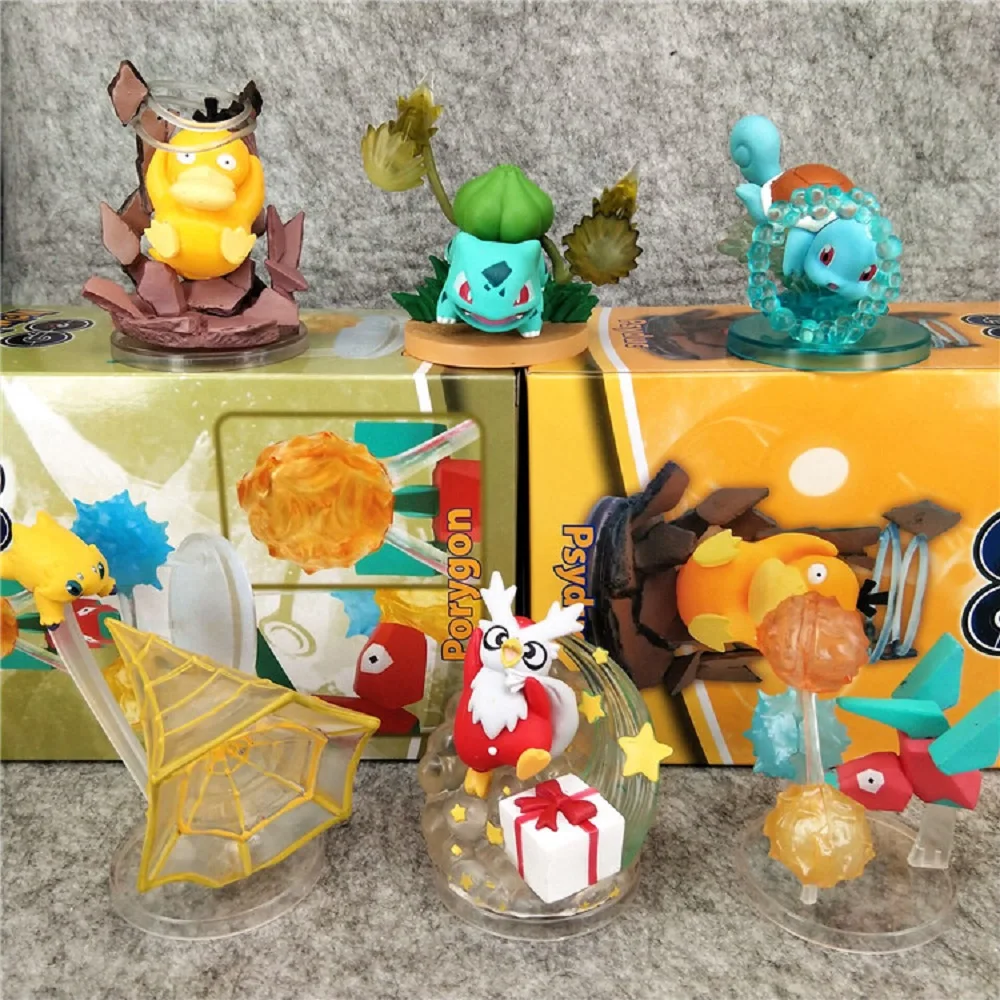 Pokemon Vulpix Pikachu Eevee Psyduck Blind Box Anime Figure Collezionismo Giocattolo Regalo di Natale