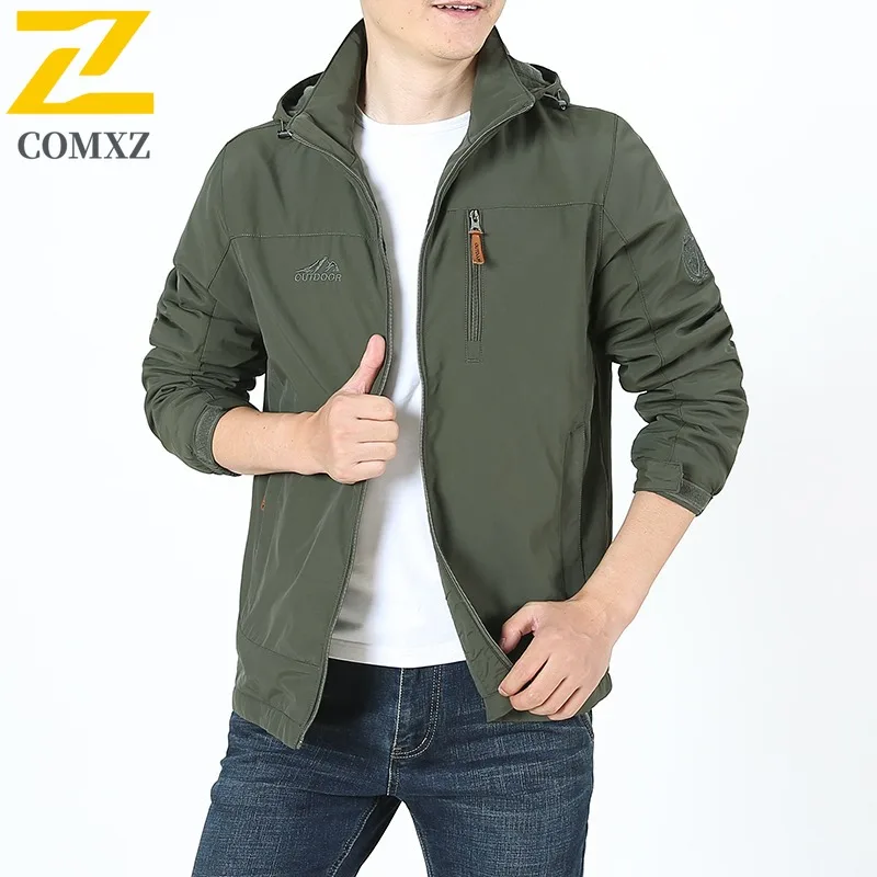 COMXZ Autumn 2025 Spring Autumn Thin Workwear Men All-Match Autumn Casual Jacket outdoor sports street lightweight windbreaker