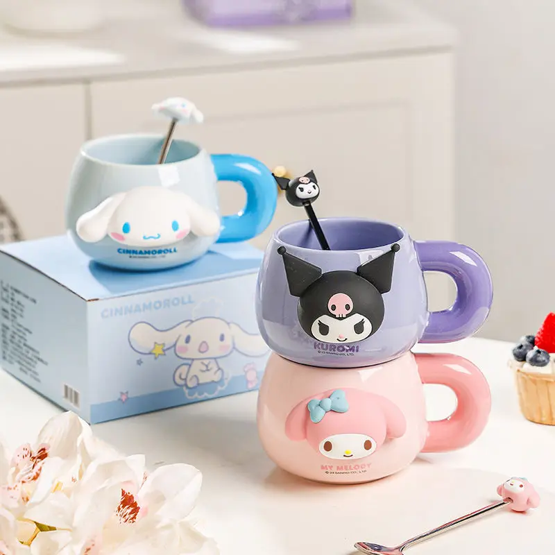 

Sanrio Kuromi Cinnamoroll Anime Kawaii Water Ceramic Cup Cute My Melody Belly Milk Coffee Cup Lovely Christmas Gifts for Kids