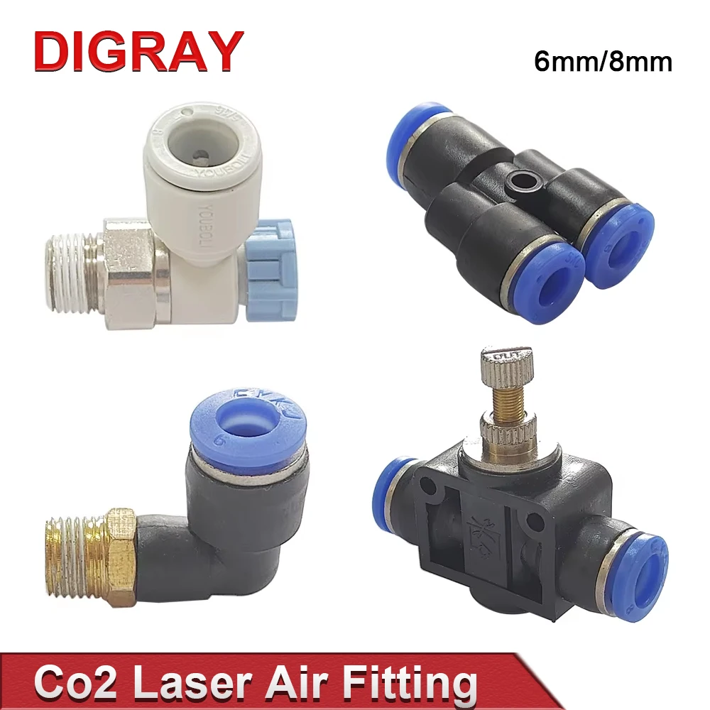 DIGRAY Laser Machine Gas Nozzle Air Regulating Diameter 6mm 8mm 10Pcs / Lots for Co2 Laser Head.
