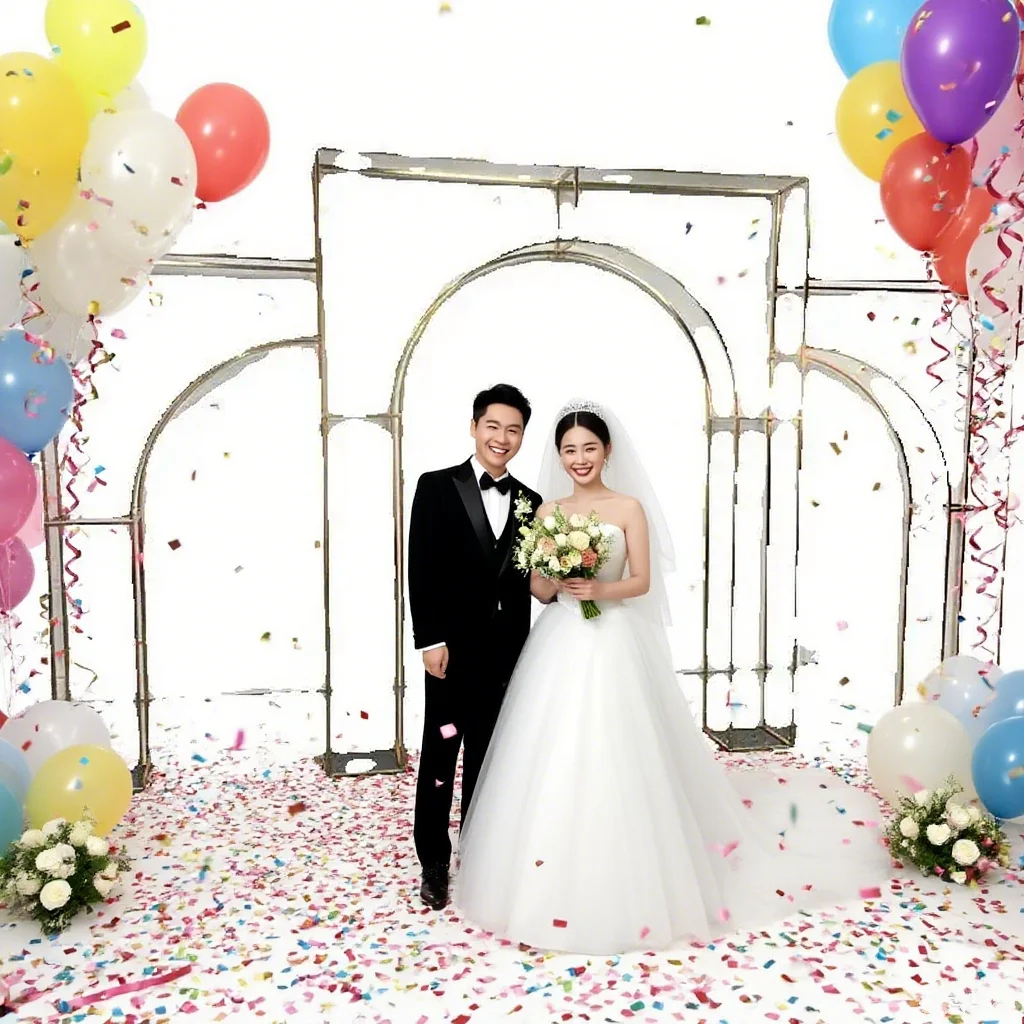 

Gilded arch wedding screen background frame iron gold plated flower stand interior scene decoration