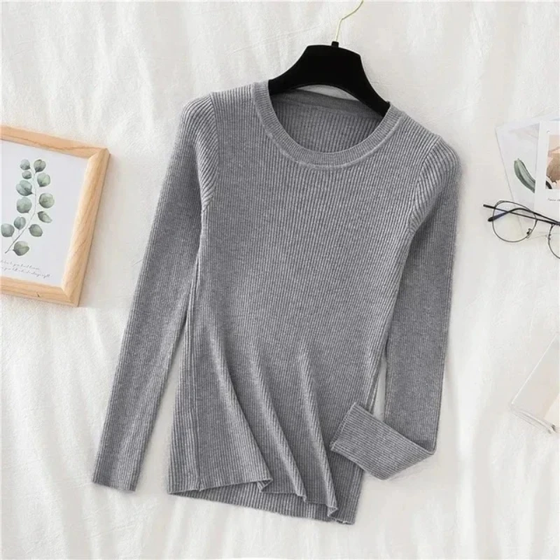 เสื้อสเวตเตอร์ไหมพรมแขนยาวทรงหลวมสำหรับผู้หญิง รุ่น Zjaiss ฤดูใบไม้ร่วง/ฤดูหนาว ปี 2025 คอทรงโอ ผ้าถักเนื้อนุ่ม ยืดหยุ่นได้ แฟชั่นทันสมัย