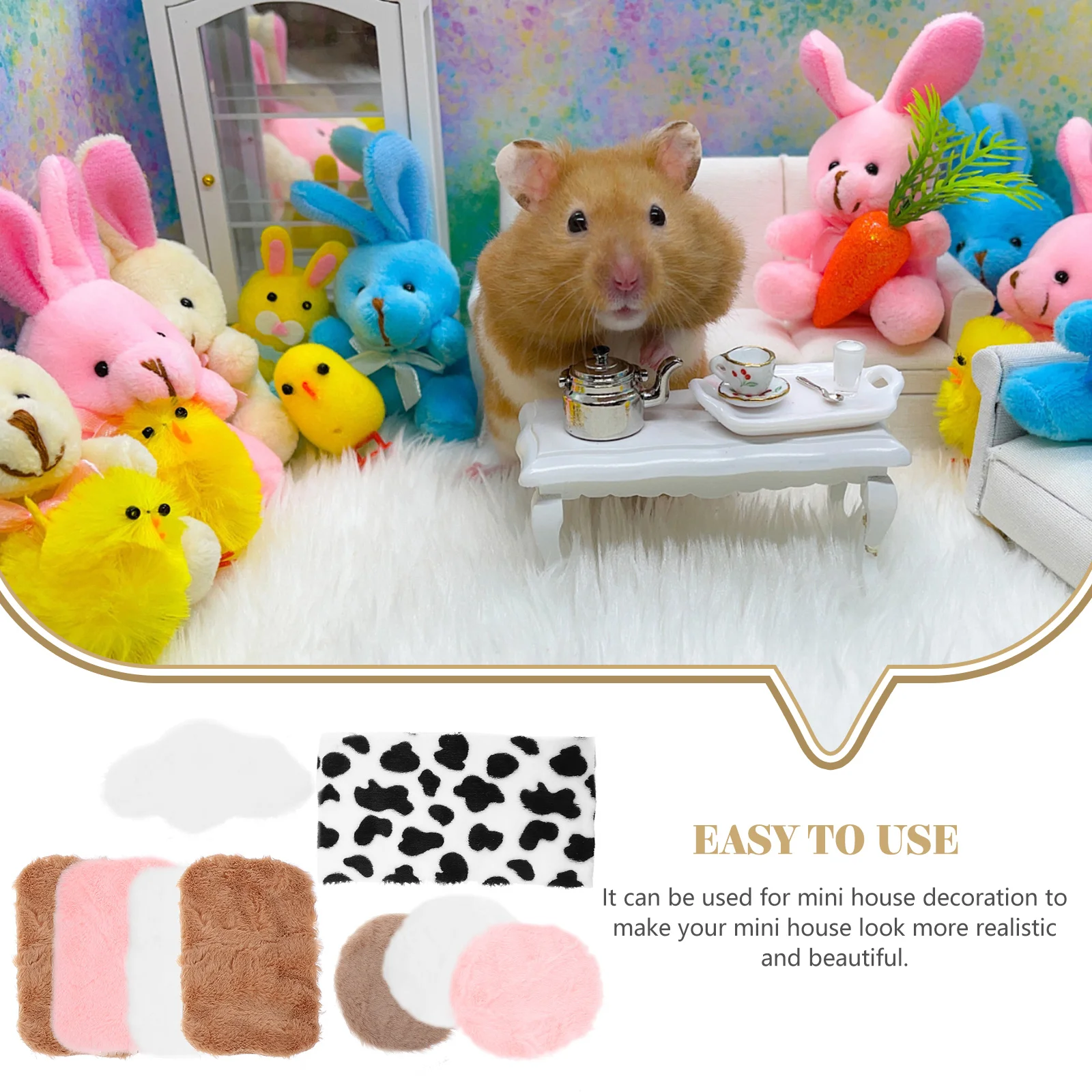 

9pcs Mini Door Mat For Decoration Miniature Rugs Set Small House Carpet Floor Mat Mini House Adornment Craft Decor