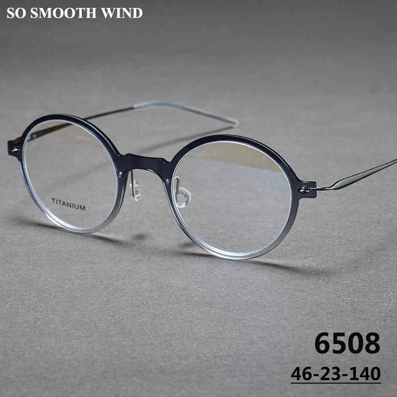 

Denmark Brand Titanium Glasses Frame Women Ultralight Screwless Eyewear Retro Round Men Myopia Prescription Eyeglasses Gafa 6508