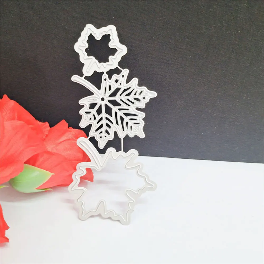 3Pcs/set Maple Leaf Metal Cutting Dies Scrapbooking for Paper Making Card DIY Decorative Craft Embossing New Dies Clear Stamps