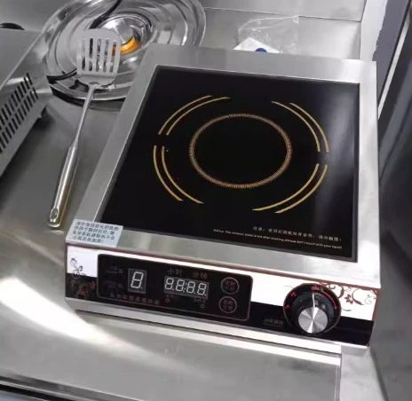 

​ ​ Индукционная плита из нержавеющей стали 380 В 5000 Вт, варочная панель промышленного класса с запасными частями для коммерческих кухонь ​ ​