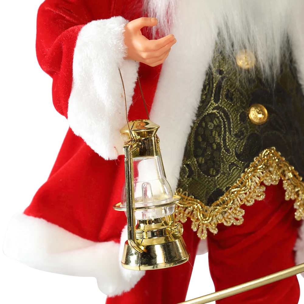 60cm Christmas Stairs Santa Claus with Lighting Music Decoration Decoration Festival Holiday Statue Collection Tradition view 5