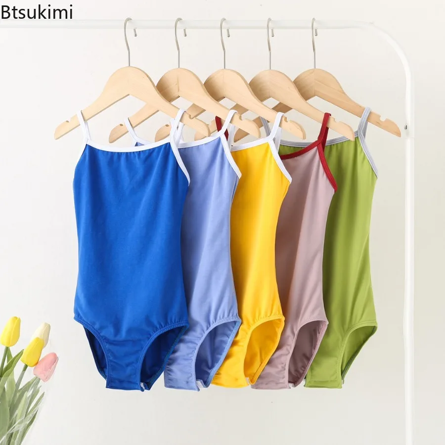 

New 2026 Girls Ballet Leotards Dance Camisole Gymnastic Leotard Daily Practice Dancing Bodysuit Kid Stage Performance Costumes