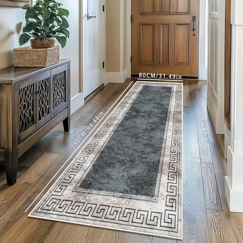 VIKAMA Minimalist Geometric Rug Non-Slip And Stain-Resistant Entrance Hall Doormat Corridor Hallway Kitchen Rug Home Décor - view 4