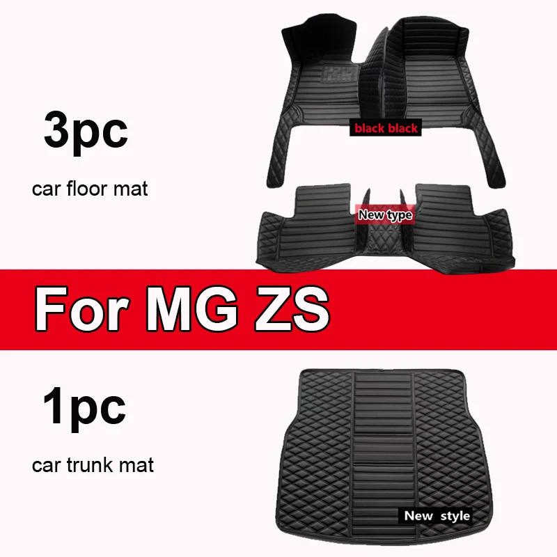 Non-hybrid Car Mats For MG ZS ZX ZST Astor ZS11 Crossover 2018~2022 Waterproof Floor Mats Push Button handbrake Car Accessories