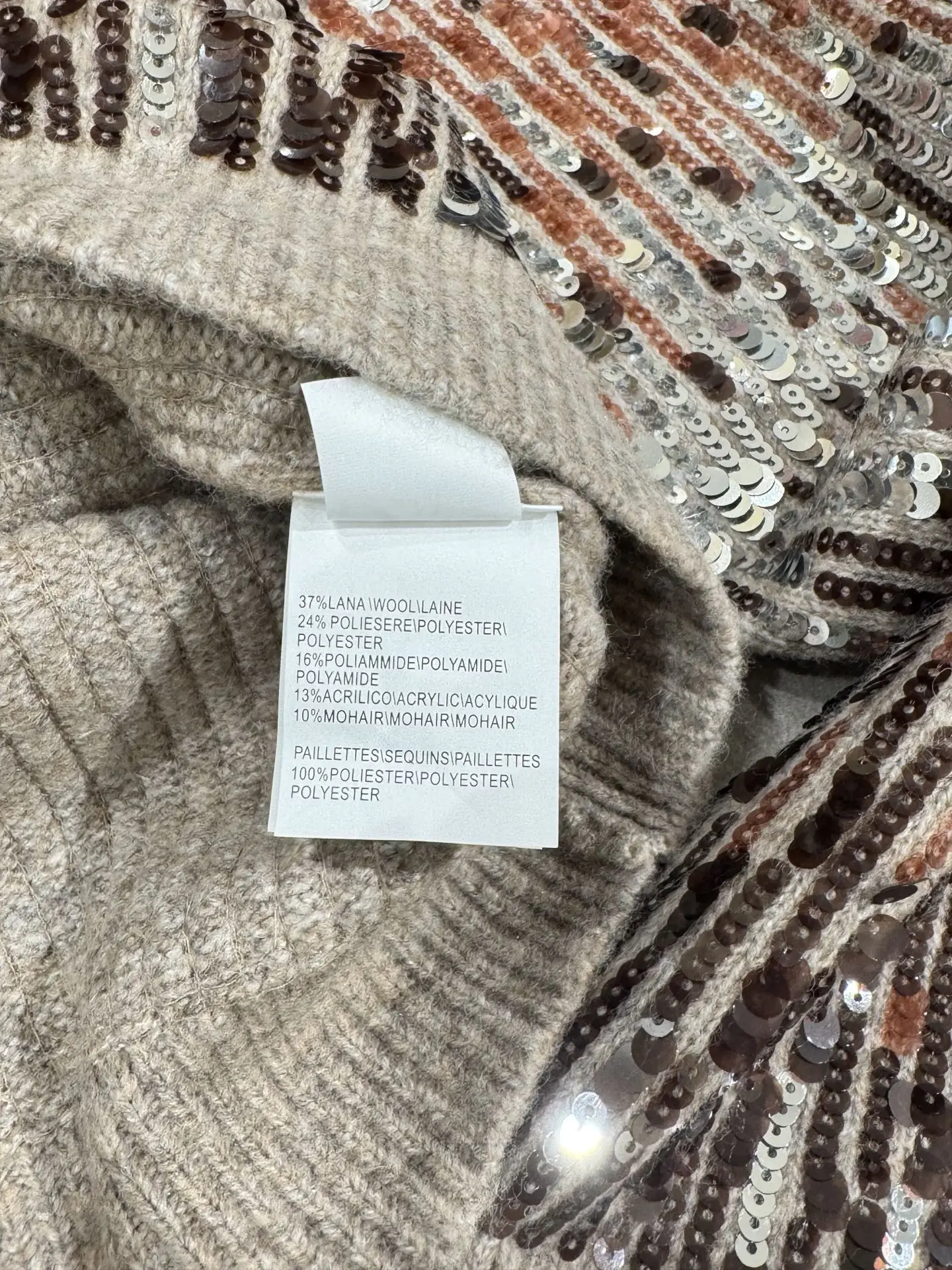 Autumn And Winter New Women'S High-Quality Round Neck Gradient Sequin Wool Sweater Fashionable And Versatile Casual Tops