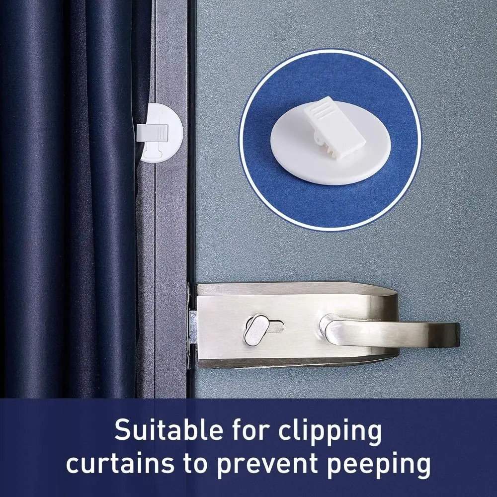 Self Adhesive Shower Curtain Clips Waterproof Non-Slip Design Curtain Weight Clips Easy Install Adhesive Curtain Clips Home