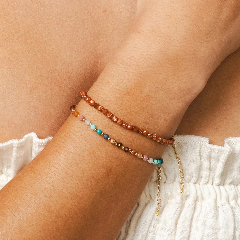 CCGOOD شفاء حجر سوار للنساء قابل للتعديل الحجر الرملي الطبيعي اليوغا مجوهرات شقرا موازنة بوهو هدية الطاقة الروحية #1