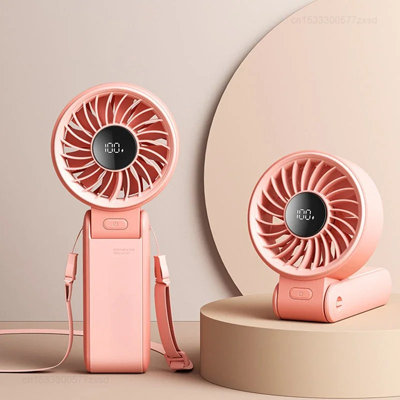 Xiaomi-Ventilador portátil JISULIFE, ventiladores portáteis dobráveis de pescoço, mudo de 5 velocidades, refrigerador mudo recarregável USB, ventiladores portáteis, 5000mAh