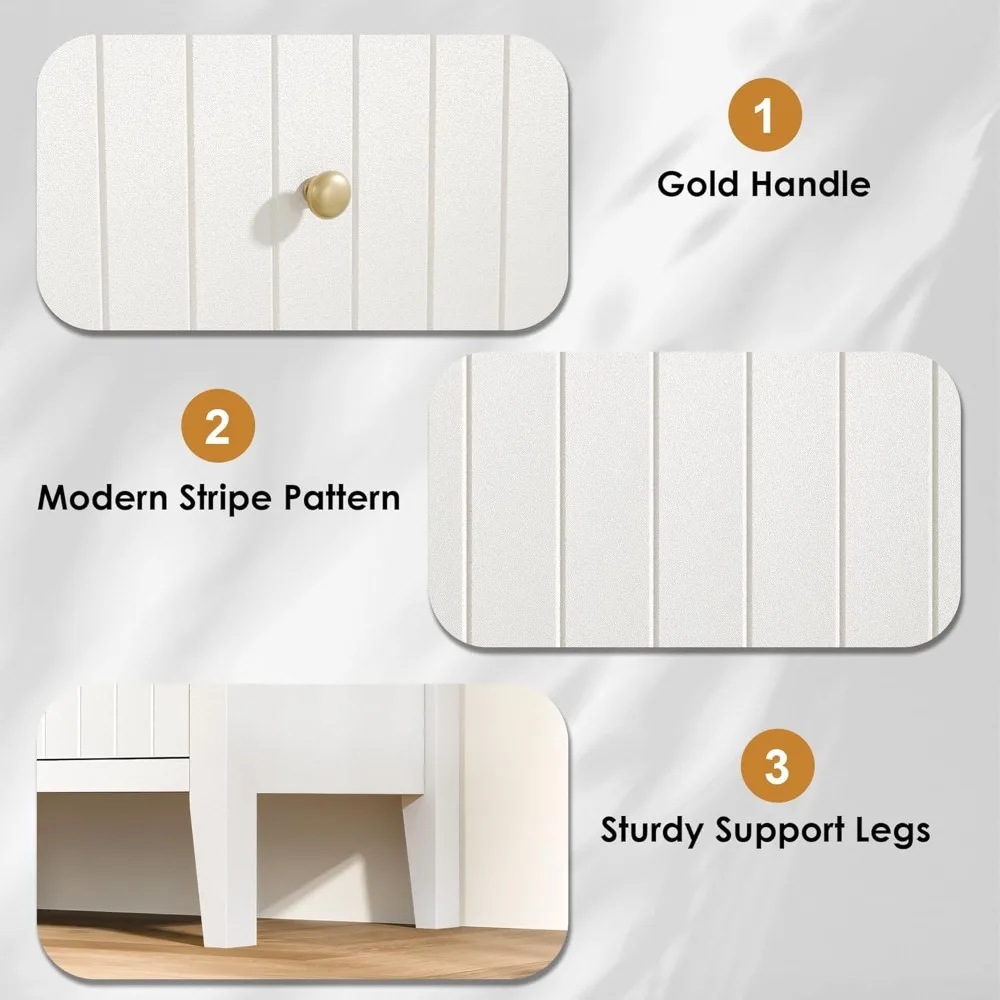 خزانة غرفة نوم حديثة مخددة ذات 6 أدراج، منظم خزانة تخزين واسعة مقاس 47 بوصة لغرفة المعيشة وغرفة البوفيه Meubles المتنقلة