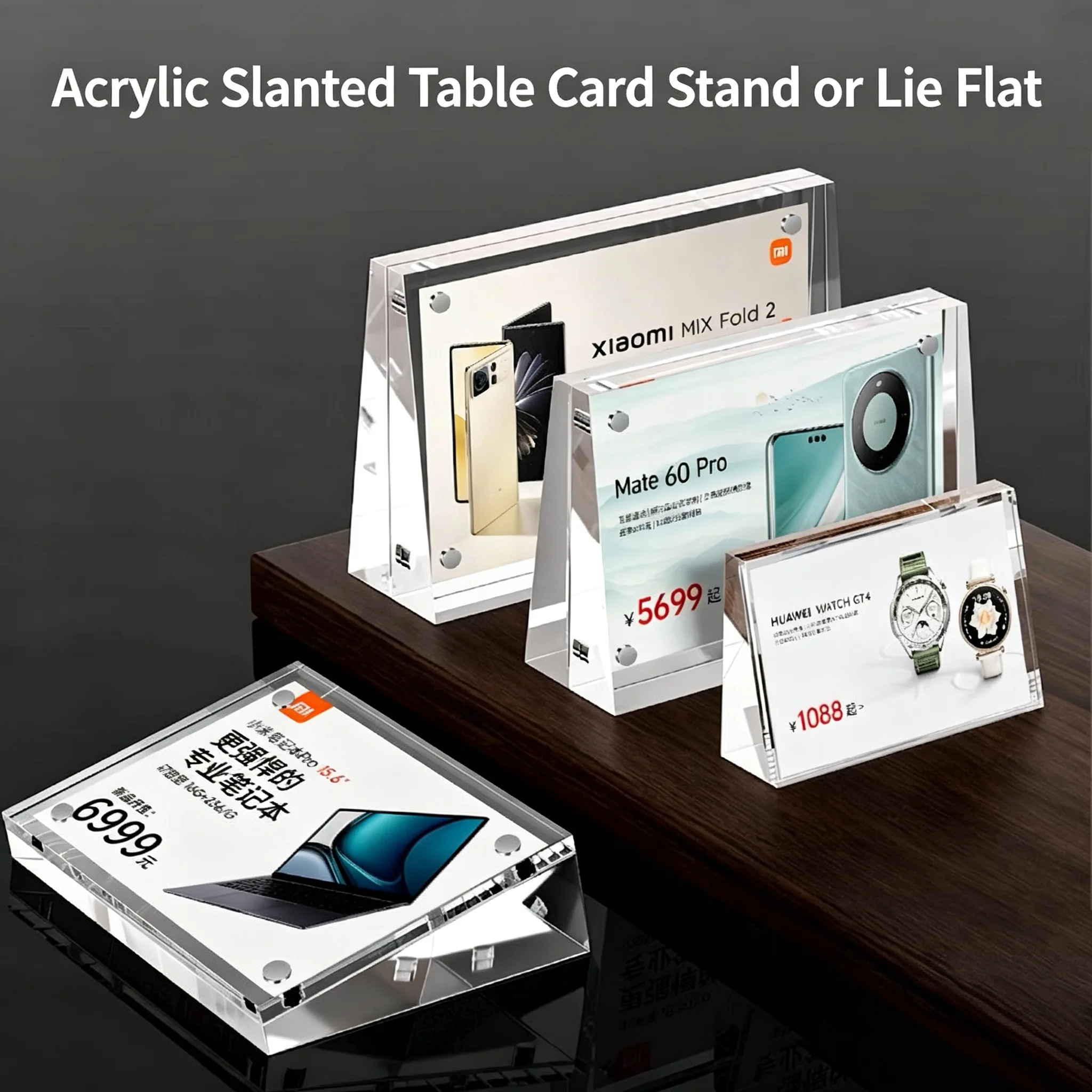 

5 Pieces 90x55mm Magnetic Table Photo Picture Poster Frame Block Price Label Holder Menu Acrylic Sign Holder Display Stand