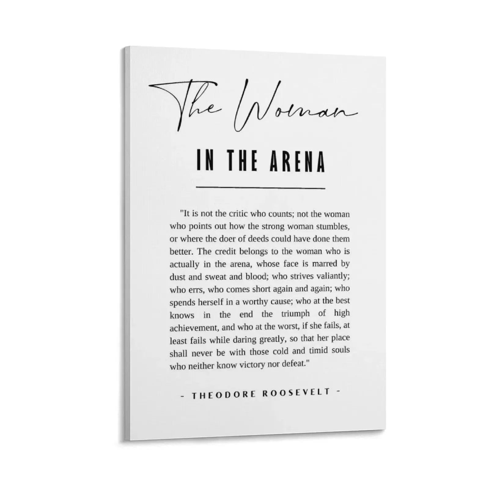 

The Woman in the Arena, Daring Greatly quote, Motivational quote Canvas Painting home and decoration poster aesthetic