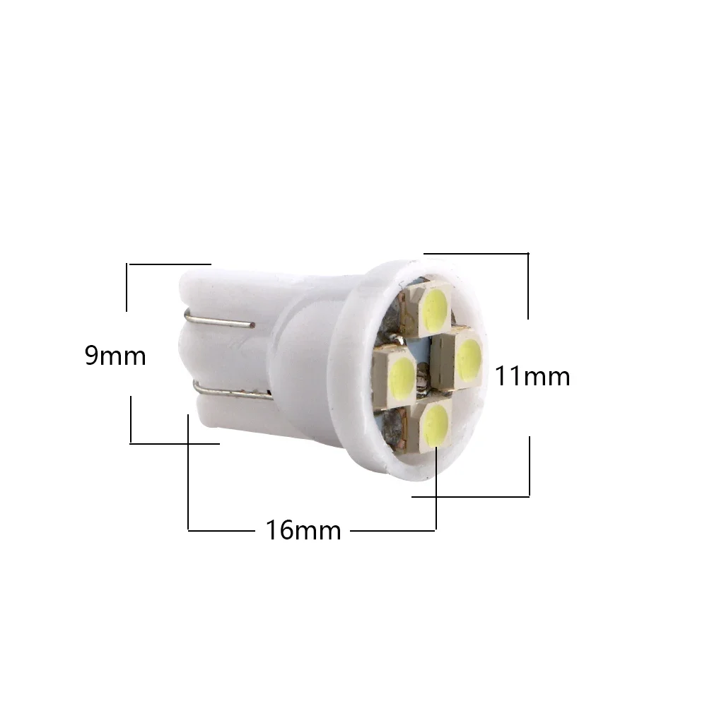 10PCS T10 W5W LED Car Interior Bulbs Instrument Map Lamps 12V 194 168 Vehicle 1210 4 SMD White Blue Red Green Pink Yellow