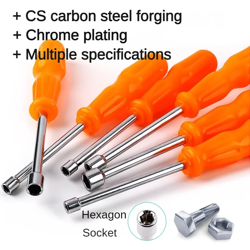 Socket Screwdriver Carbon Steel Hex Socket Wrench Deepening Socket Driver Adjustment Tool Nut Driver Wrench Hand Tool