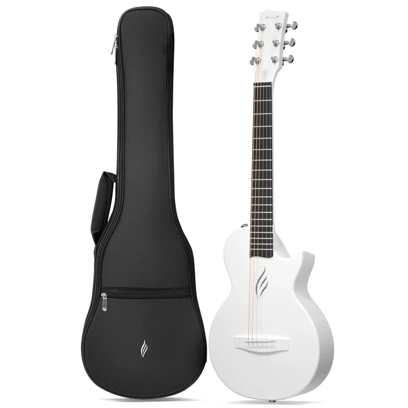 Enya Nova Go Mini Carbon Fiber Acoustic Guitar 1/4 Size Travel Acustica Guitarra W/Beginner Kids Starter Bundle Kit Of Thickened